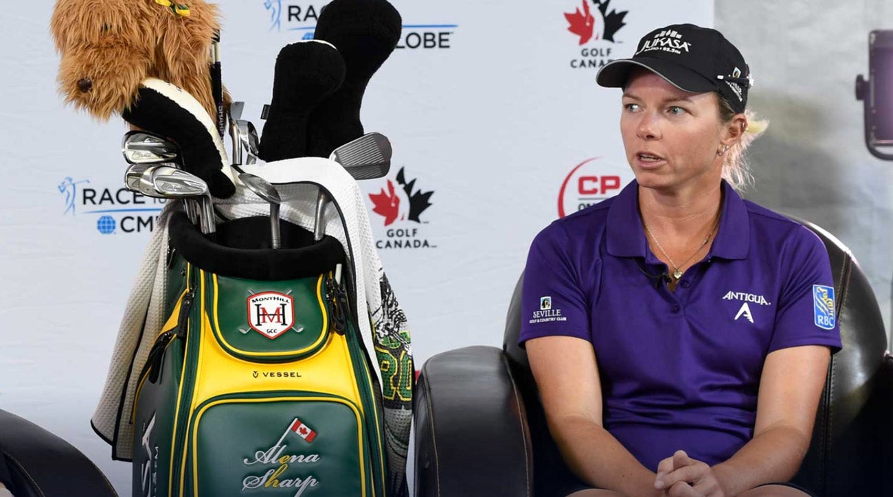 Alena Sharp's specially- designed Tour bag fetched $19,000 at an auction to benefit the hospital in Humboldt.