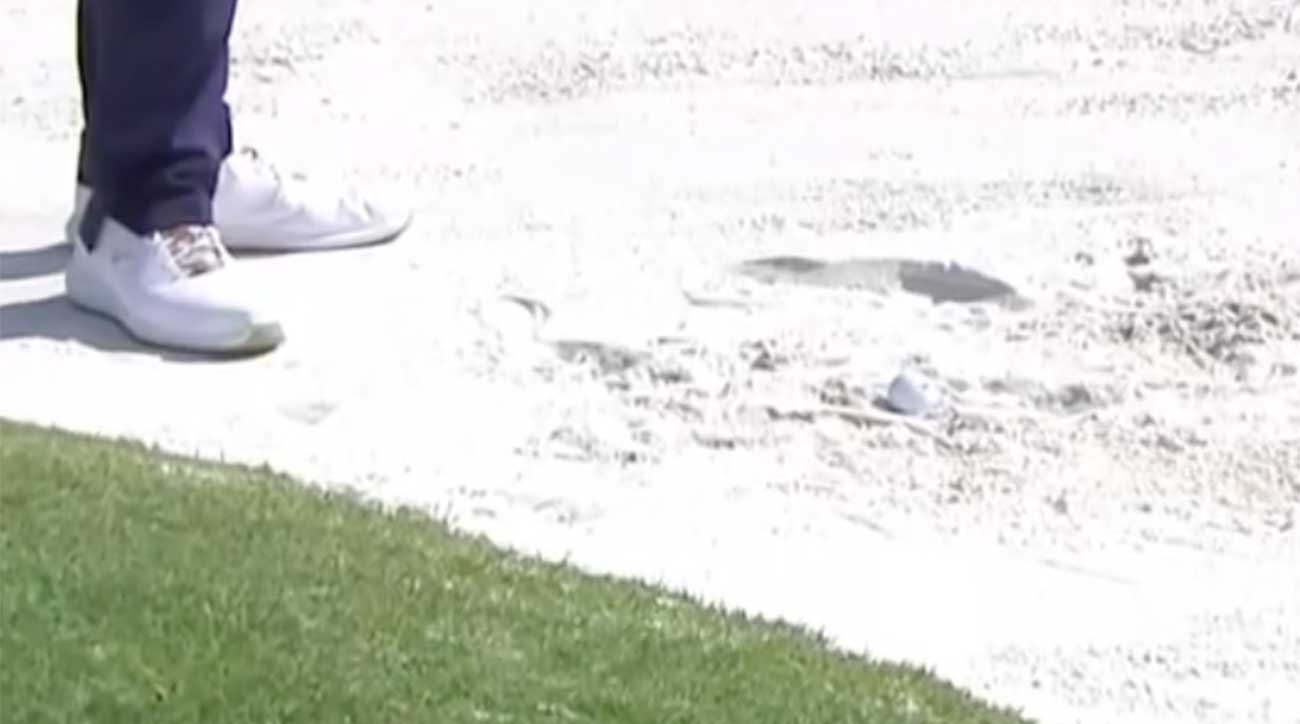 Gary Woodland's lie on the 10th hole at Bellerive.