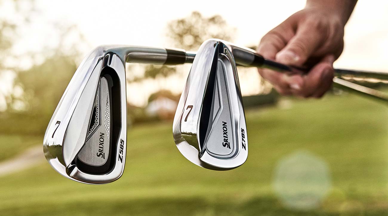 The Srixon Z 585 irons (left) and the Srixon Z 785 irons.