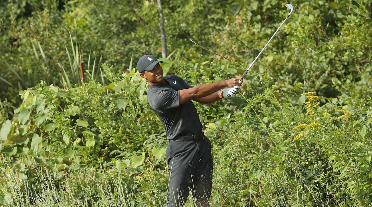 Tiger Woods pictured during the first round of the 2018 Dell Technologies Championship.