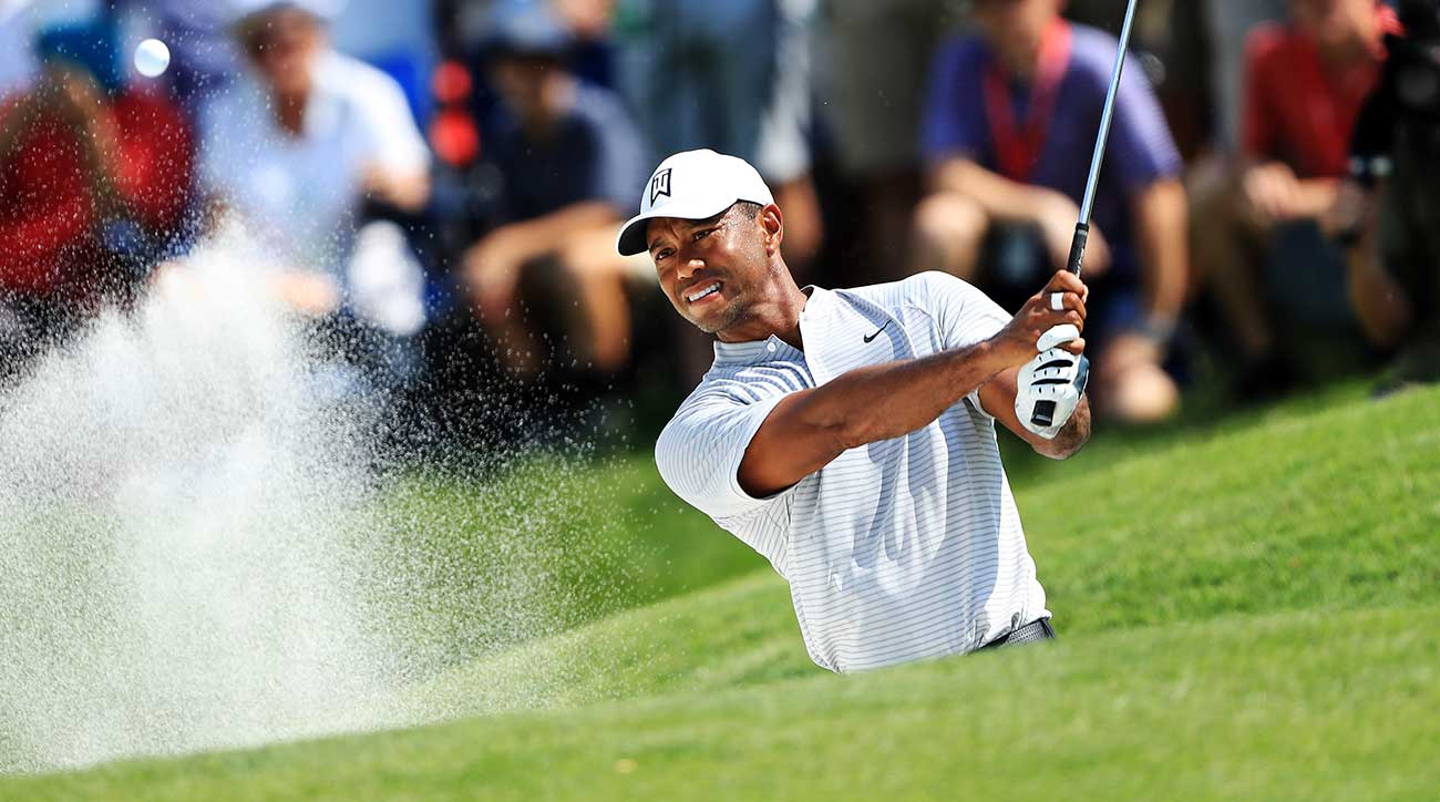 Tiger Woods made birdies on the 2nd, 3rd and 5th holes before play was called due to weather.