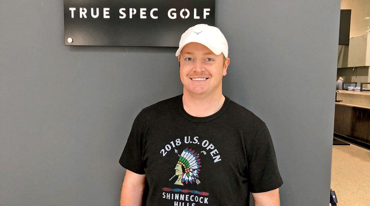 Former collegiate football player and mid-handicapper Graham Fisher poses at his True Spec club fitting.