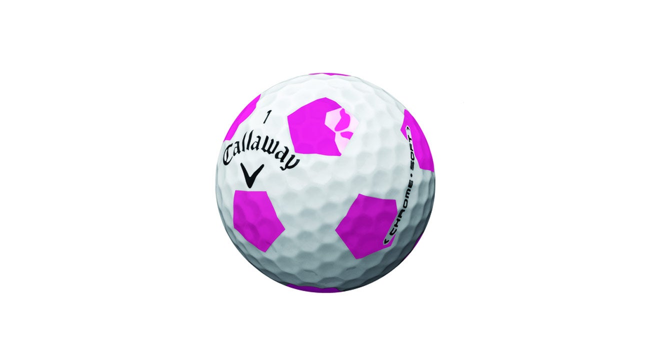 Callaway Chrome Soft Truvis ball in pink and white