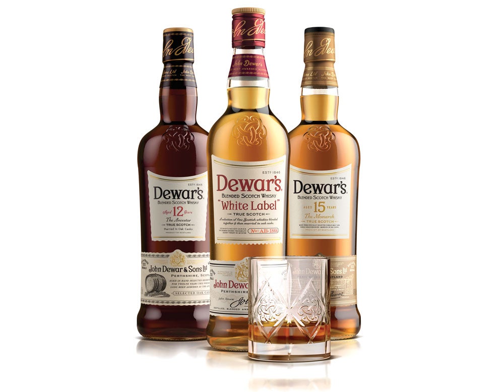 A selection of Dewars scotch.