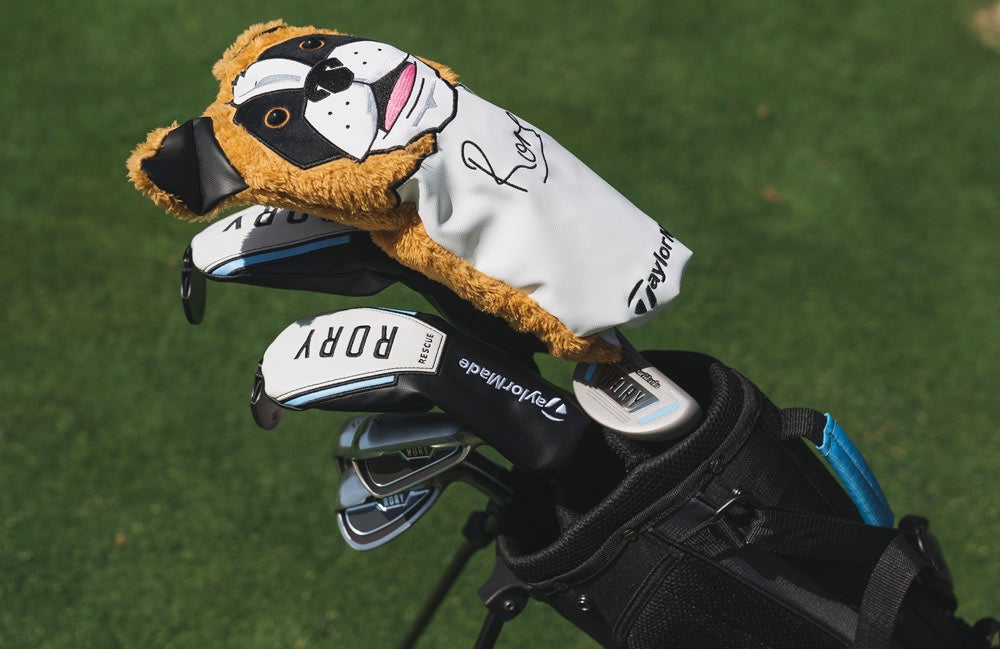 Each set comes with a St. Bernard headcover designed after Rory McIlory's own driver headcover.