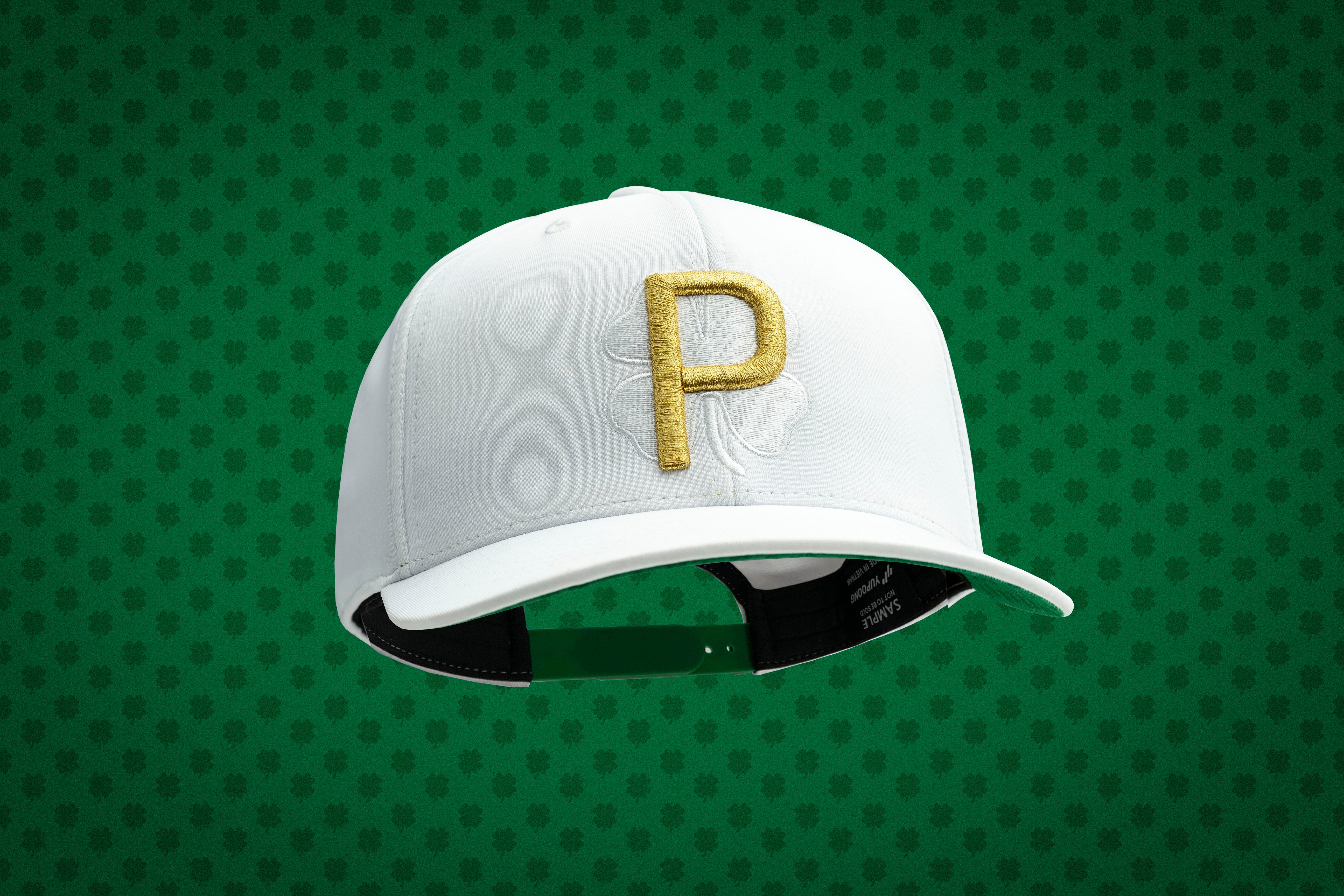 A closer look at Rickie Fowler's special edition St. Patrick's Day hat.