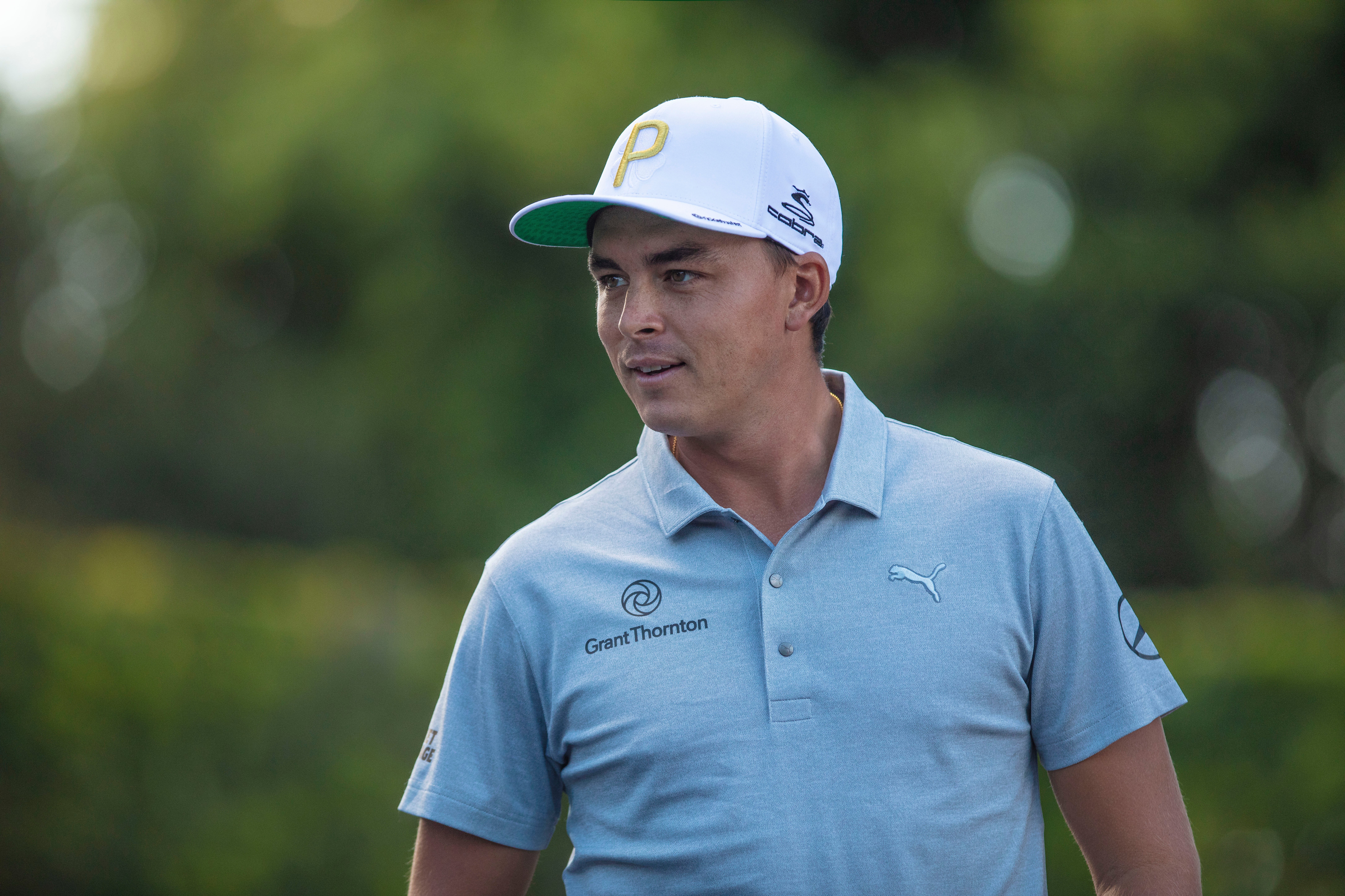 Rickie Fowler wearing the special edition Puma St. Patrick's Day hat.
