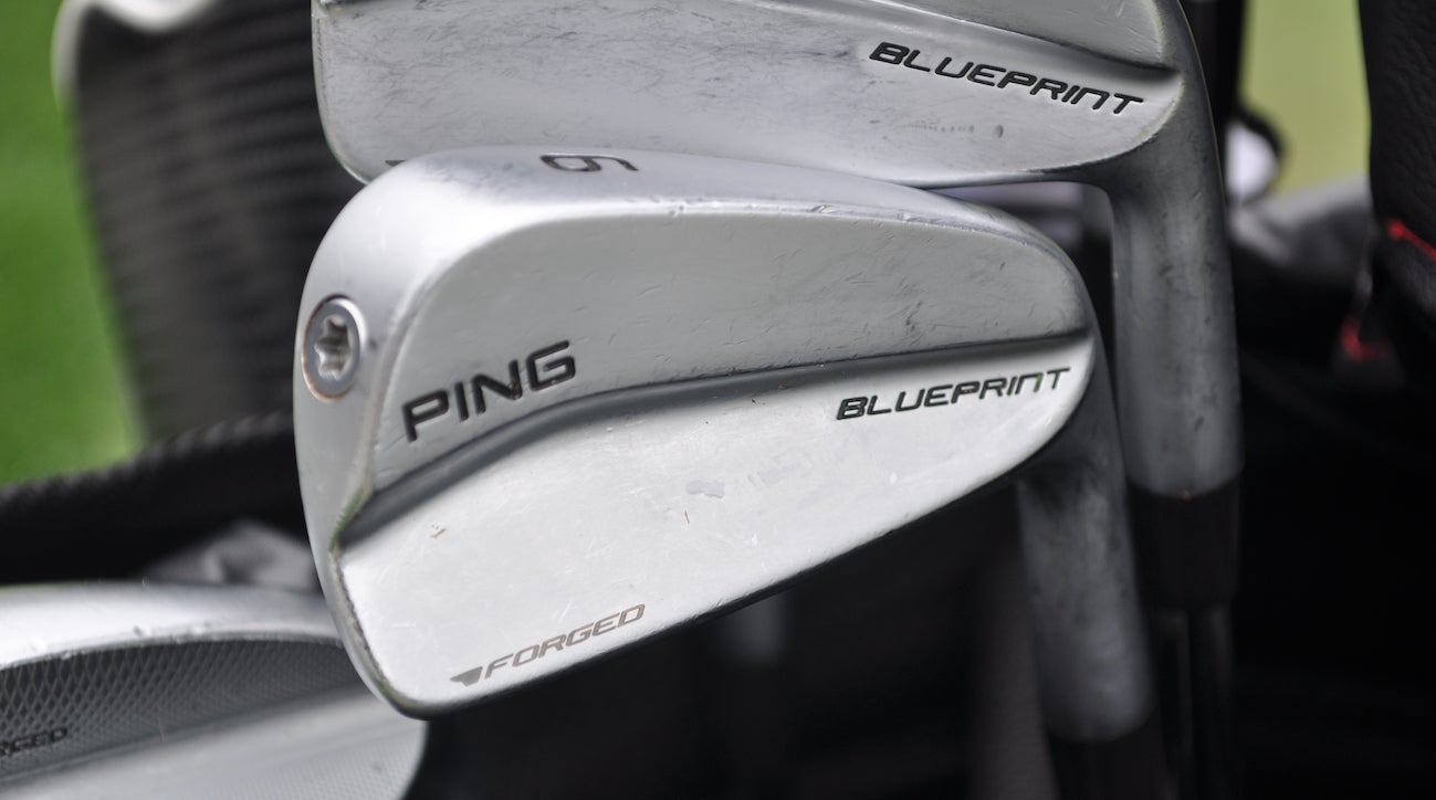 As one of the first players to use Ping's Blueprint Forged irons, Harris English's set already has some decent wear.