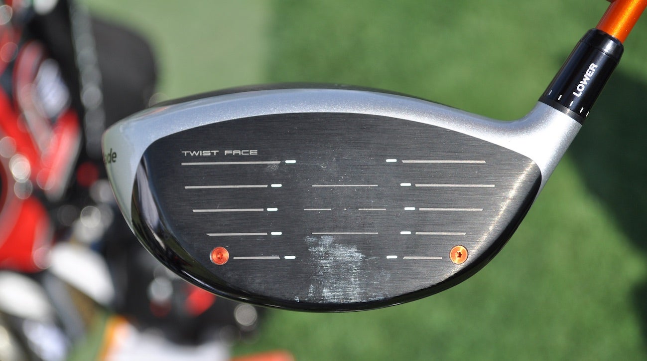 Based on the tee marks on Thorbjorn Olesen's TaylorMade M5 driver, he rarely misses the center of the face. 