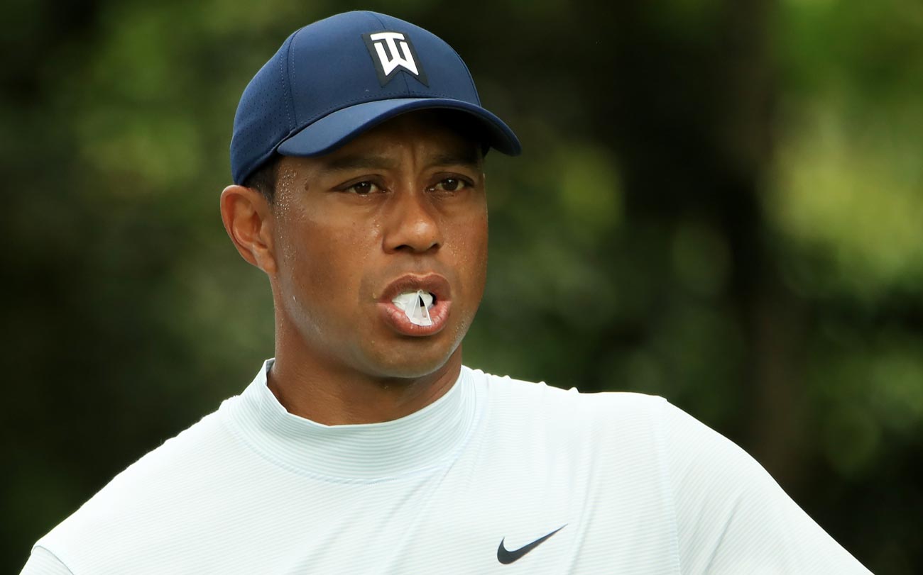 Tiger Woods' disappearing chewing gum Sunday at the Masters