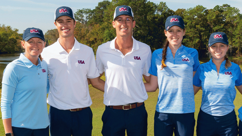 Captain Stacy Lewis, far left, is leading four U.S. players at the Spirit International.
