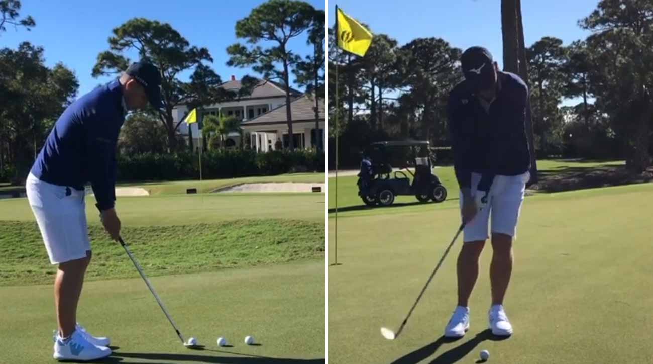 This video of Luke Donald chipping balls off a green will give you high anxiety